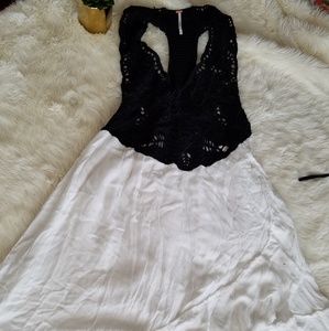 Nwt Free People crochet gauzy dress L